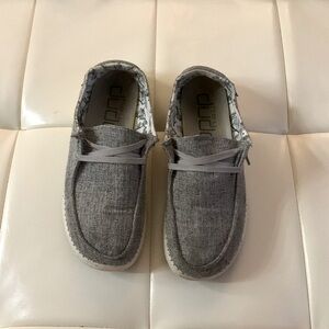 Grey woman’s hey dudes